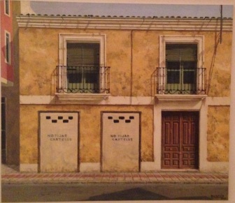 Casa natal del poeta J. Brotons, poco antes de ser derribada. Autor del la obra, Pedro García. Óleo/Tabla, 1999