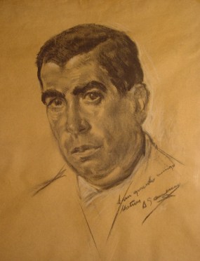 Retrato que el pintor y torero Antonio Sánchez, hizo en los años 50 del pasado siglo al tío paterno del poeta, J. Brotóns, don Matías Brotóns Gonzálvez.